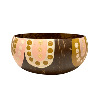 Hand Painted Indigenous Coconut Bowl by Katrina Graves